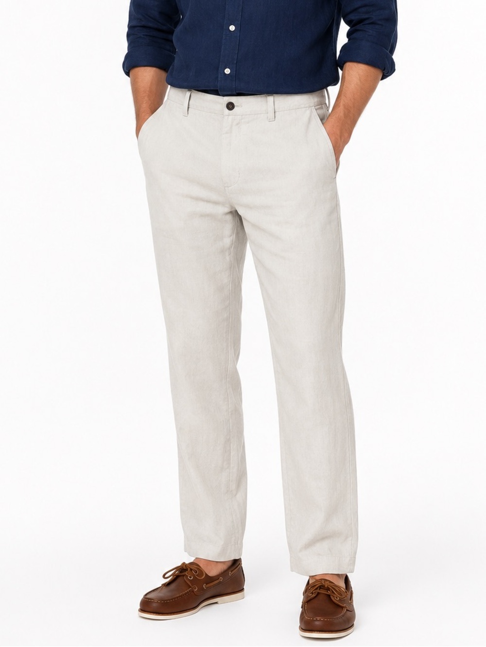NEW Marc Anthony Linen Blend Slim Gray Pants Drawstring Men's 40x30 Dadcore